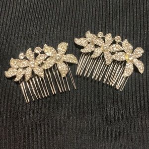 Bridal Flower Crystal Rhinestone Hair Comb Set